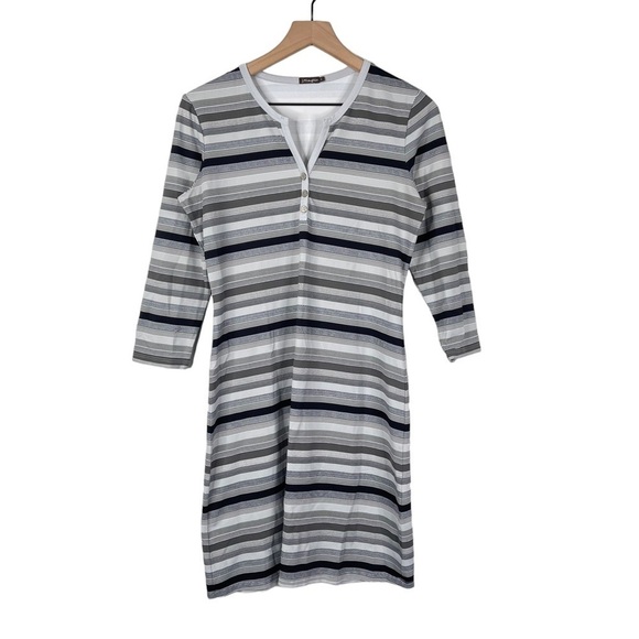 J McLaughlin Dress Womens Small Catalina Cloth Stripe Print Casual Coastal Beach - Picture 1 of 12